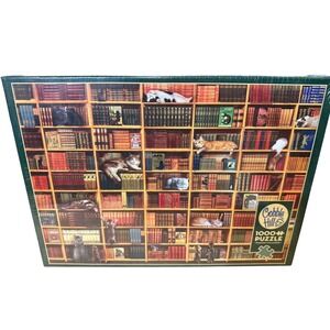 Cobble Hill‎ The Cat Library 1000 Piece Jigsaw Puzzle Factory Sealed NEW USA